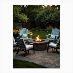 Patio With Fire Pit Canvas Print