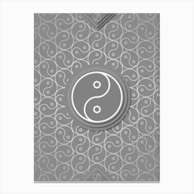 Geometric Glyph Sigil with Hex Array Pattern in Gray n.0118 Canvas Print