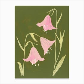 Pink & Green Bluebell 1 Canvas Print