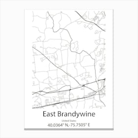 East Brandywine,United States Minimalist Map 1 Canvas Print