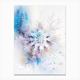 Beauty, Snowflakes, Storybook Watercolours 3 Canvas Print