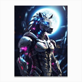 Zebra In Cyborg Body #1 Canvas Print