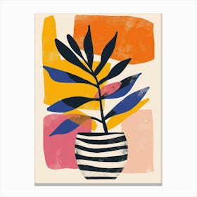 Zebra Plant Minimalist Illustration 2 Canvas Print