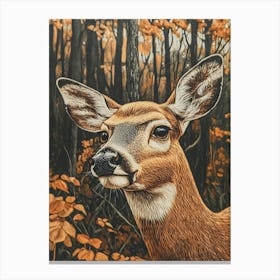 Deer In The Woods 5 Canvas Print