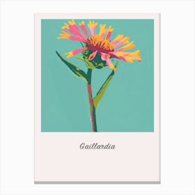 Gaillardia 2 Square Flower Illustration Poster Canvas Print