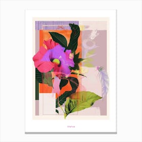 Statice 4 Neon Flower Collage Poster Canvas Print
