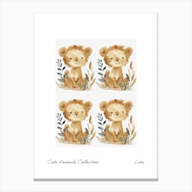 Cute Animals Collection Lion 4 Canvas Print