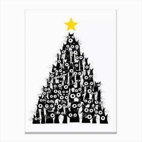 Christmas Tree With Cats 1 Canvas Print