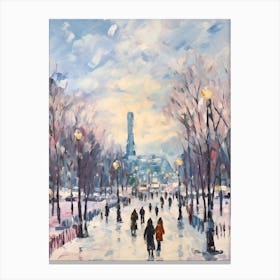 Winter City Park Painting Gorky Park Moscow Russia 3 Canvas Print