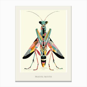 Colourful Insect Illustration Praying Mantis 17 Poster Canvas Print