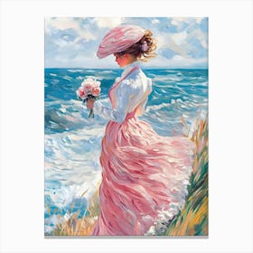 Lady At The Beach Canvas Print