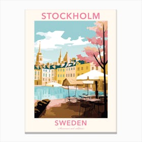 Stockholm, Sweden, Flat Pastels Tones Illustration 3 Poster Canvas Print
