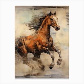 A Horse Painting In The Style Of Encaustic Painting 4 Canvas Print