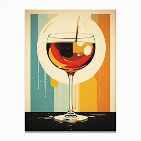 Cocktail In A Glass, Mid century Canvas Print