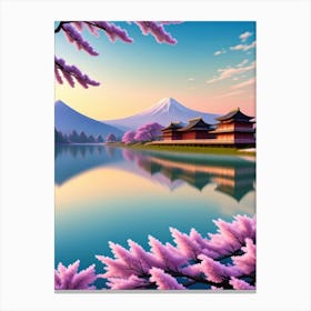 Sakura Blossoms Cherry Blossoms Mount Fuji Japan Canvas Print