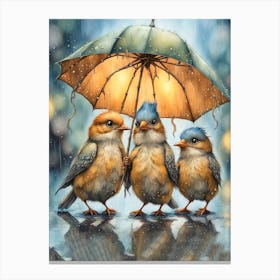 Birds In The Rain Canvas Print