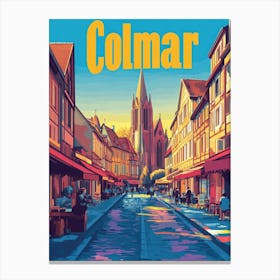 Aihrgdesign A Retro Travel Poster For Colmar Featuring The Go 9934c12a 5d31 4511 B2d6 2ba2bb76c3db 1 Canvas Print