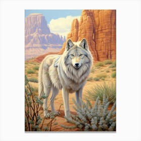 Himalayan Wolf Desert Scenery 1 Canvas Print