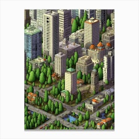 Bellevue Washington Pixel Art 13 Canvas Print