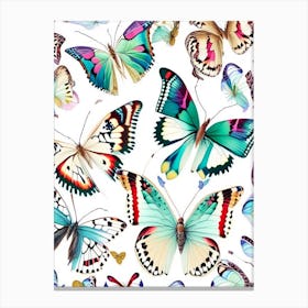 Butterflies Repeat Pattern Decoupage 1 Canvas Print