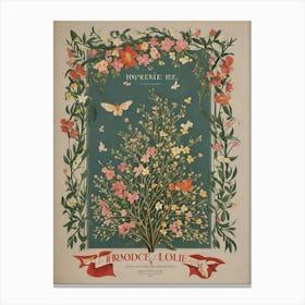 Spring Floral French Poster Honeysuckle Art Print 2 Canvas Print