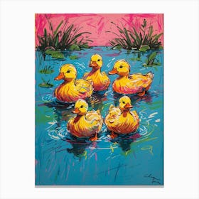 Ducks In The Water 3 Canvas Print
