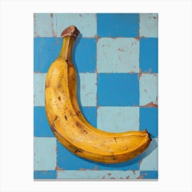 Banana Blue Checkerboard Painting 2 Canvas Print