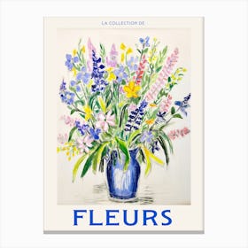 French Flower Poster Lobelia Canvas Print