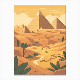 Giza Egypt Illustration 3 Canvas Print