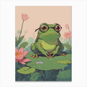 Frog With Glasses Canvas Print