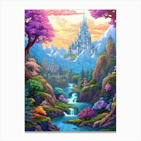 Fantasy Landscape Pixel Art 4 Canvas Print
