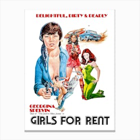 Girls For Rent, Sexy Movie Poster Canvas Print