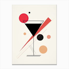 Mid Century Modern Cosmopolitan Floral Infusion Cocktail 4 Canvas Print