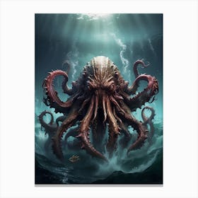 Octopus In The Ocean Art Print Canvas Print