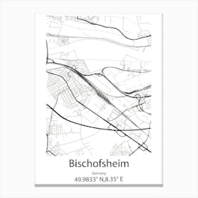 Bischofsheim,Germany Minimalist Map Canvas Print