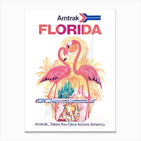 Amtrak Travel Poster For The Florida By David Klein Canvas Print