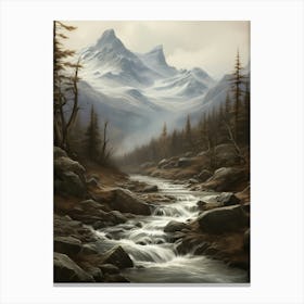 Mountain Creek Watercolor Painting Canvas Print