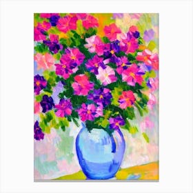 Phlox Floral Abstract Block Colour 2 Flower Canvas Print