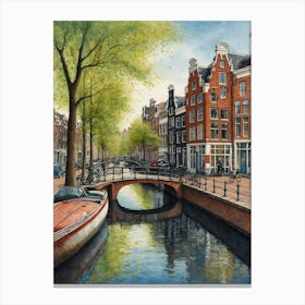 Amsterdam Canal Canvas Print