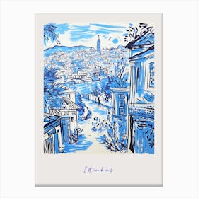 Istanbul Turkey 2 Mediterranean Blue Drawing Poster Canvas Print