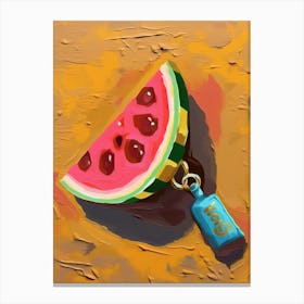 Watermelon Slice Oil Painting 7 Canvas Print