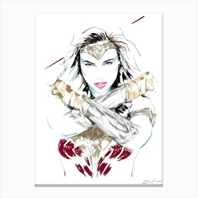 Wonder Woman (Gal Gadot) A - Retro 80s Style Canvas Print