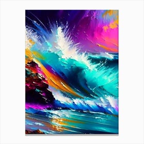 Crashing Waves Landscapes Waterscape Bright Abstract 1 Canvas Print