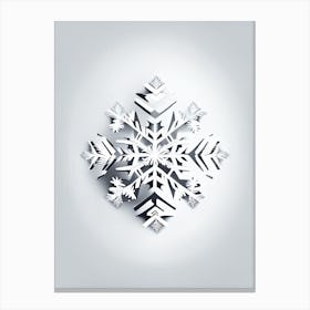 Crystal, Snowflakes, Retro Minimal 3 Canvas Print