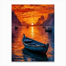 Sunset Boat 1 Canvas Print