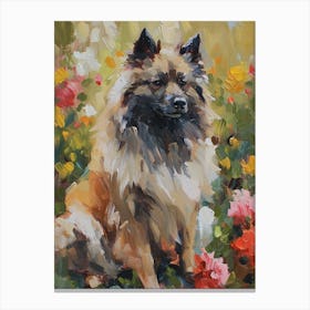 Keeshond Acrylic Painting 2 Canvas Print