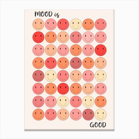Happy Smile Face Red Mood Canvas Print
