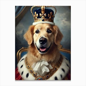 Golden Retriever King Dog Portrait Canvas Print