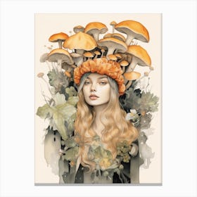 Mushroom Surreal Portrait 5 Canvas Print