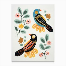 Folk Style Bird Painting 2 Canvas Print